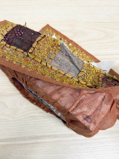 vintage boho hand embroidered & beaded tissue box cover - good market thrift store