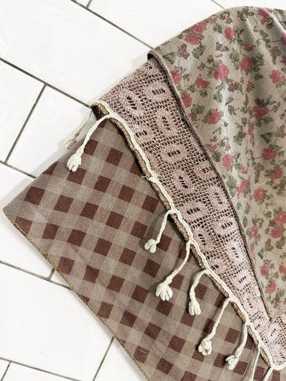 vintage boho layered front tie tassel shawl - good market thrift store