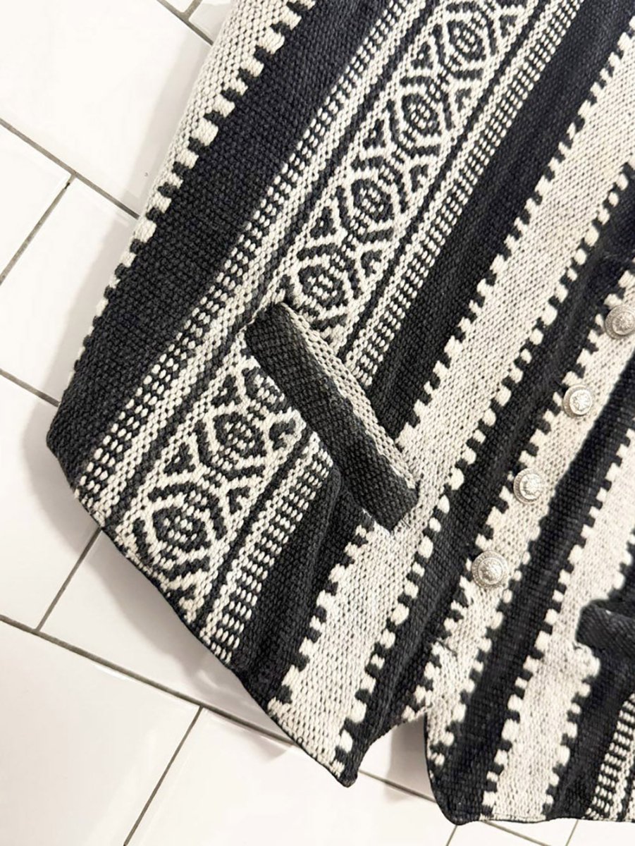 vintage boho woven full button vest - good market thrift store