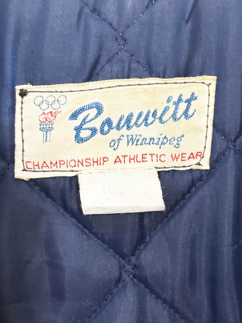 vintage bonwitt blue leather baseball patch varsity jacket | championship athletic wear - good market thrift store
