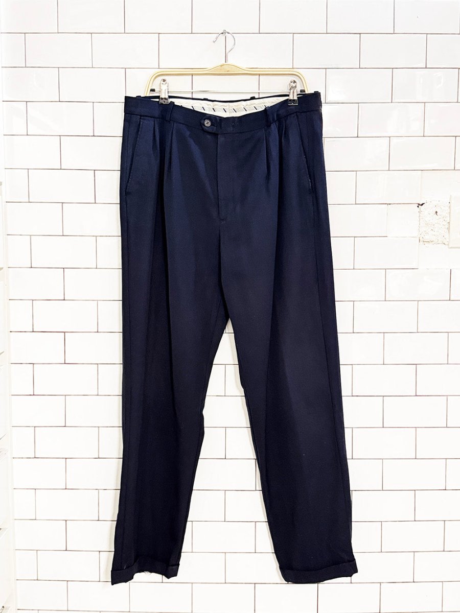 vintage bosa 100% wool pleated cuffed trousers - good market thrift store