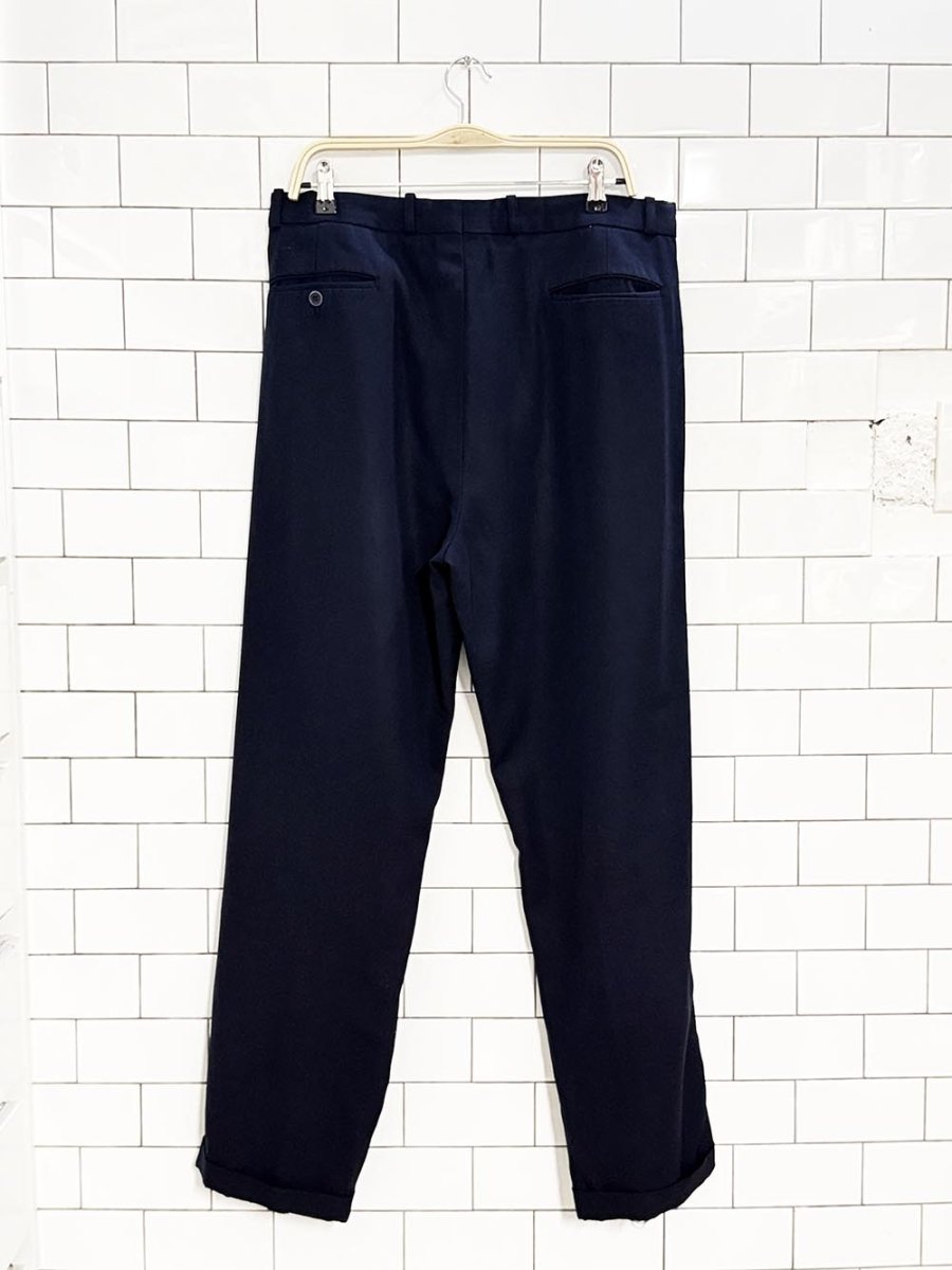 vintage bosa 100% wool pleated cuffed trousers - good market thrift store
