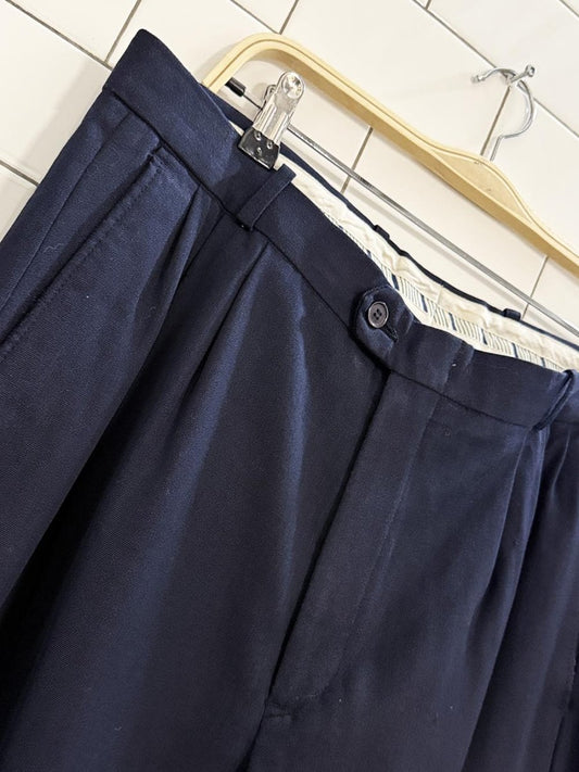 vintage bosa 100% wool pleated cuffed trousers - good market thrift store
