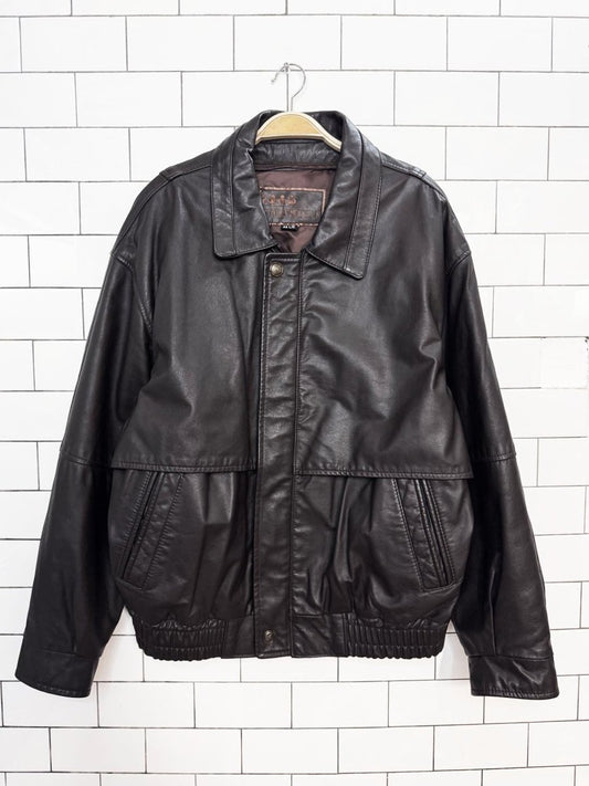 vintage boulevard club leather bomber jacket - good market thrift store