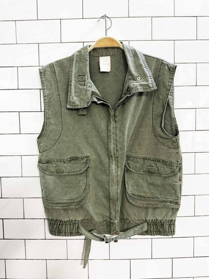 vintage boxy cotton utility zip vest - good market thrift store