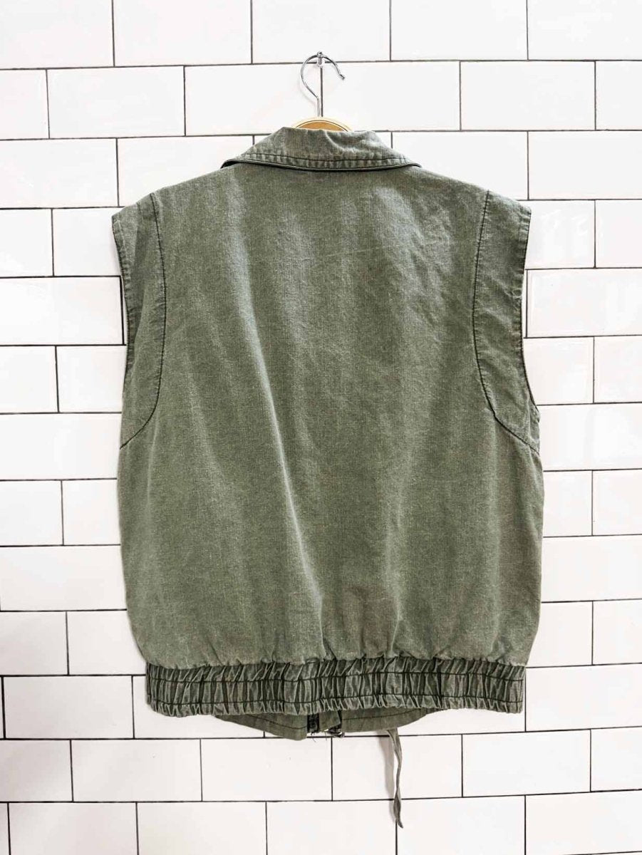vintage boxy cotton utility zip vest - good market thrift store