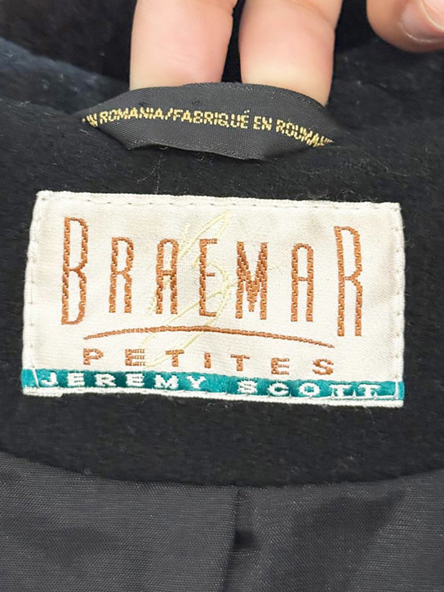 vintage braemer fox fur hooded wool - cashmere long coat - good market thrift store
