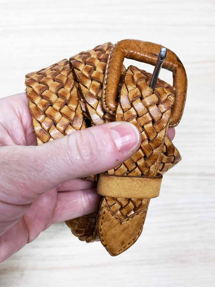 vintage braided soft leather belt - good market thrift store
