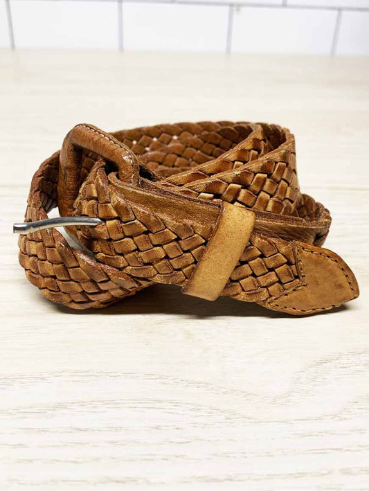 vintage braided soft leather belt - good market thrift store