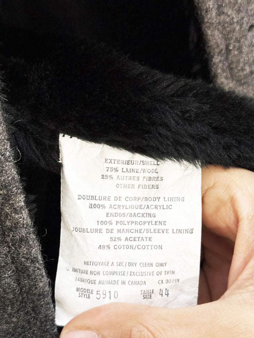 vintage brando wool - blend sherpa collar + lined coat | made in Canada - good market thrift store