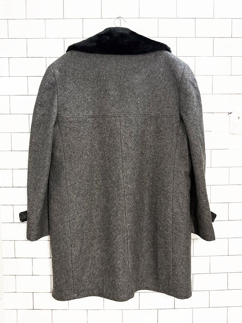 vintage brando wool - blend sherpa collar + lined coat | made in Canada - good market thrift store