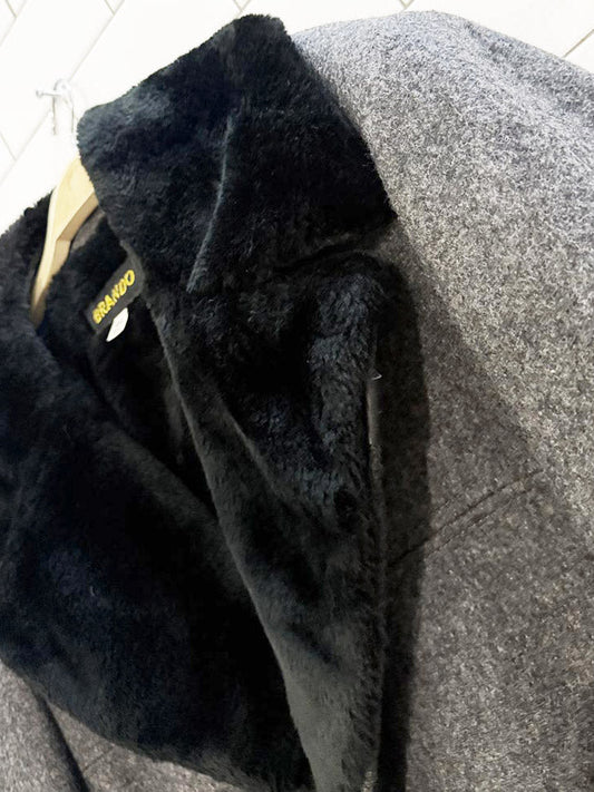 vintage brando wool - blend sherpa collar + lined coat | made in Canada - good market thrift store