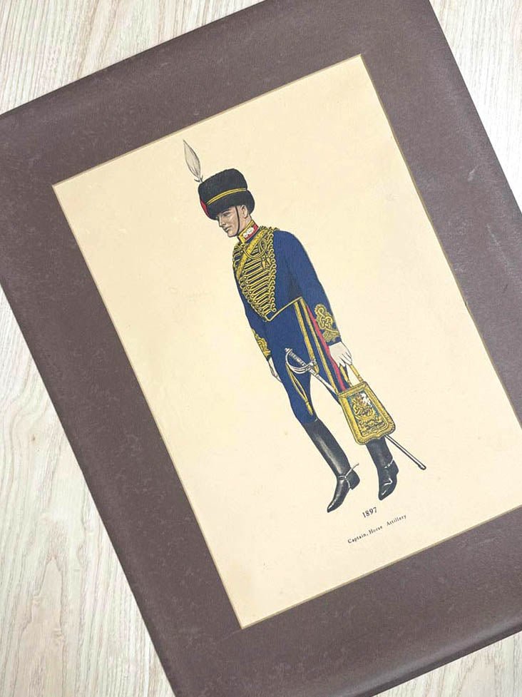 vintage british horse artillery captain uniform print | 1897 - good market thrift store
