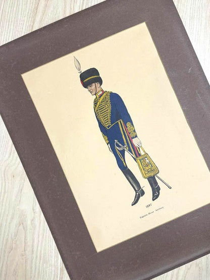 vintage british horse artillery captain uniform print | 1897 - good market thrift store