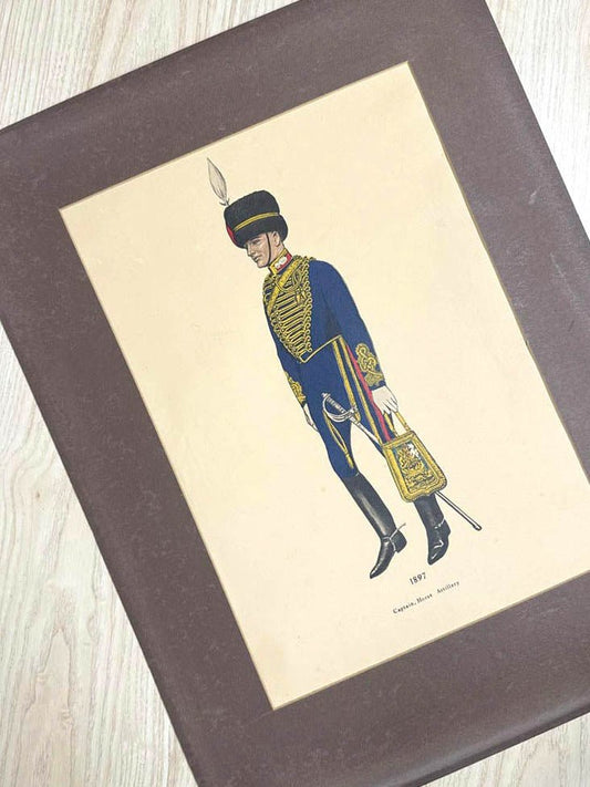 vintage british horse artillery captain uniform print | 1897 - good market thrift store