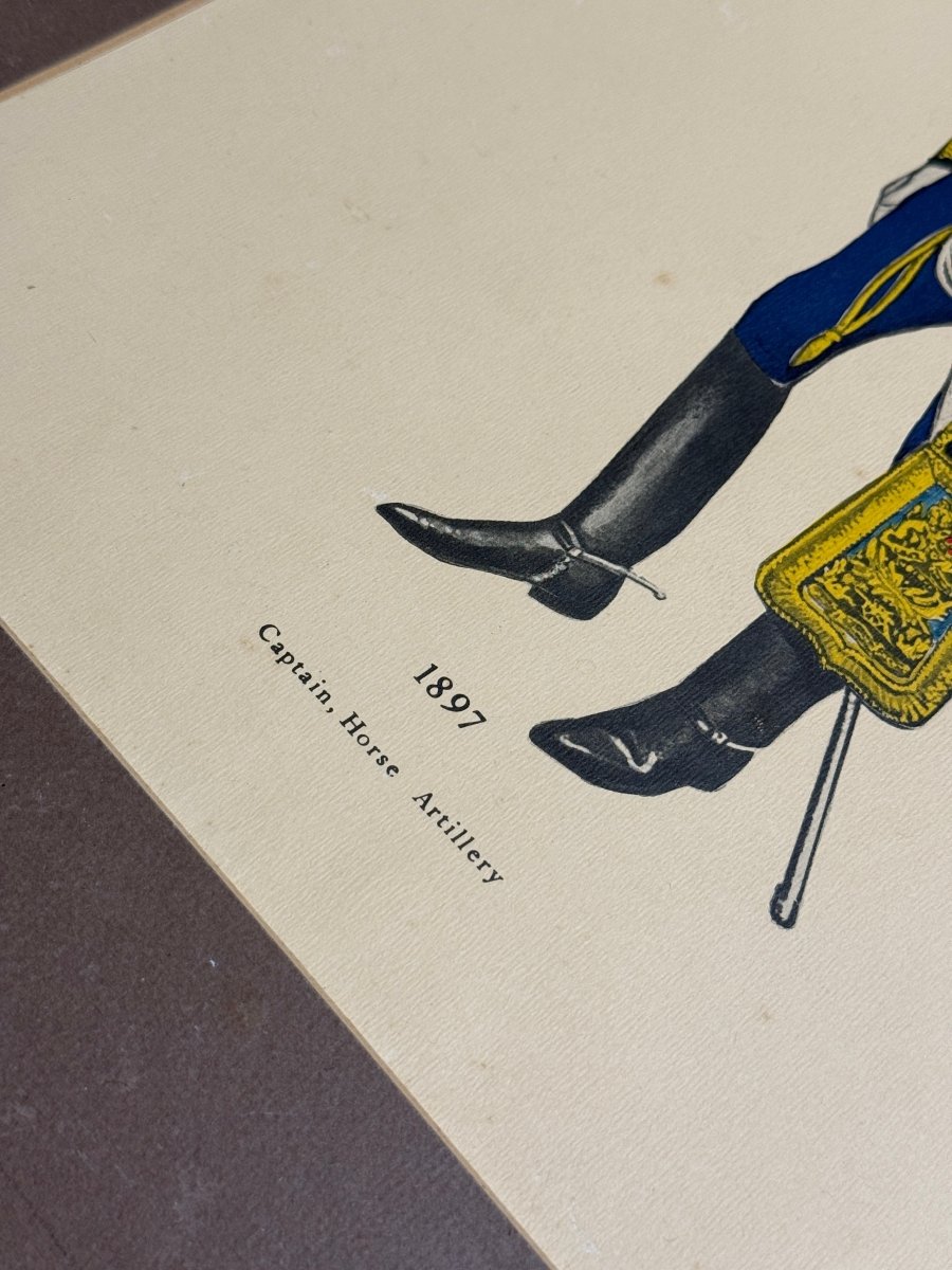 vintage british horse artillery captain uniform print | 1897 - good market thrift store