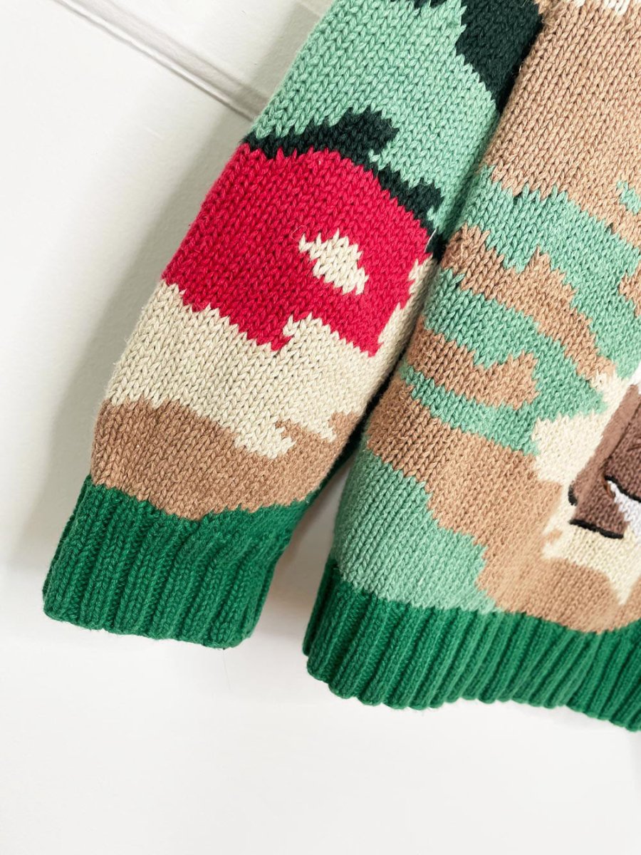 vintage bronte hand - knit santa golfs heavy knit sweater | saks - good market thrift store