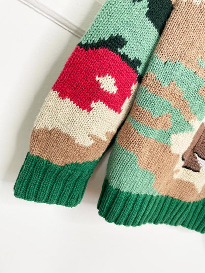 vintage bronte hand - knit santa golfs heavy knit sweater | saks - good market thrift store