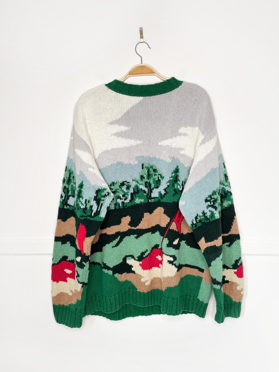 vintage bronte hand - knit santa golfs heavy knit sweater | saks - good market thrift store