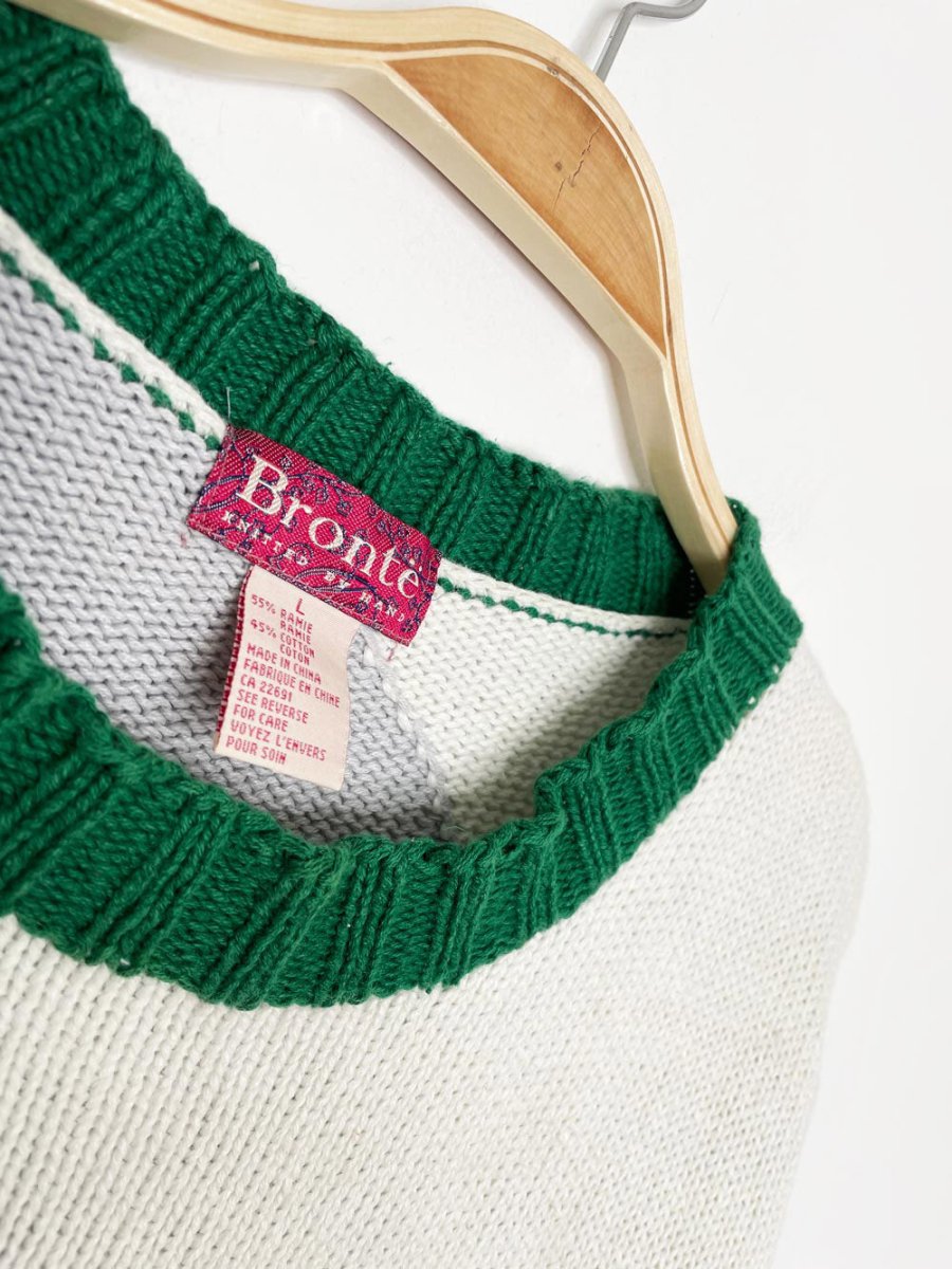 vintage bronte hand - knit santa golfs heavy knit sweater | saks - good market thrift store