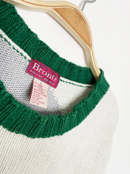 vintage bronte hand - knit santa golfs heavy knit sweater | saks - good market thrift store