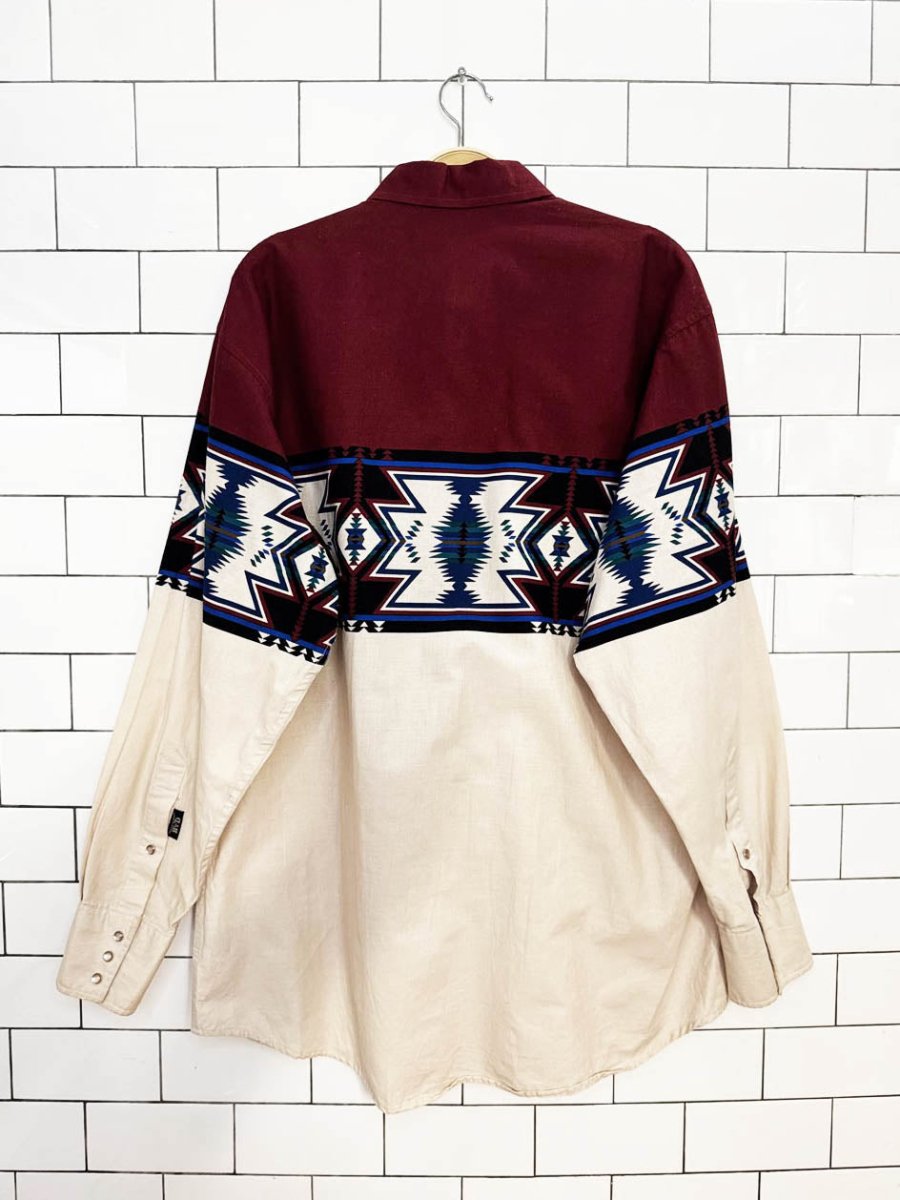 vintage brooks & dunn southwestern snap button shirt | panhandle slim - good market thrift store