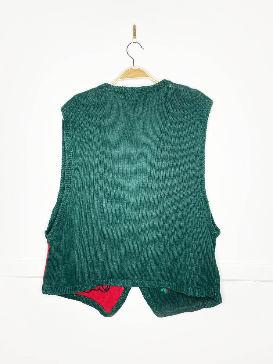 vintage bryn connelly holiday bears + bows knit vest - good market thrift store