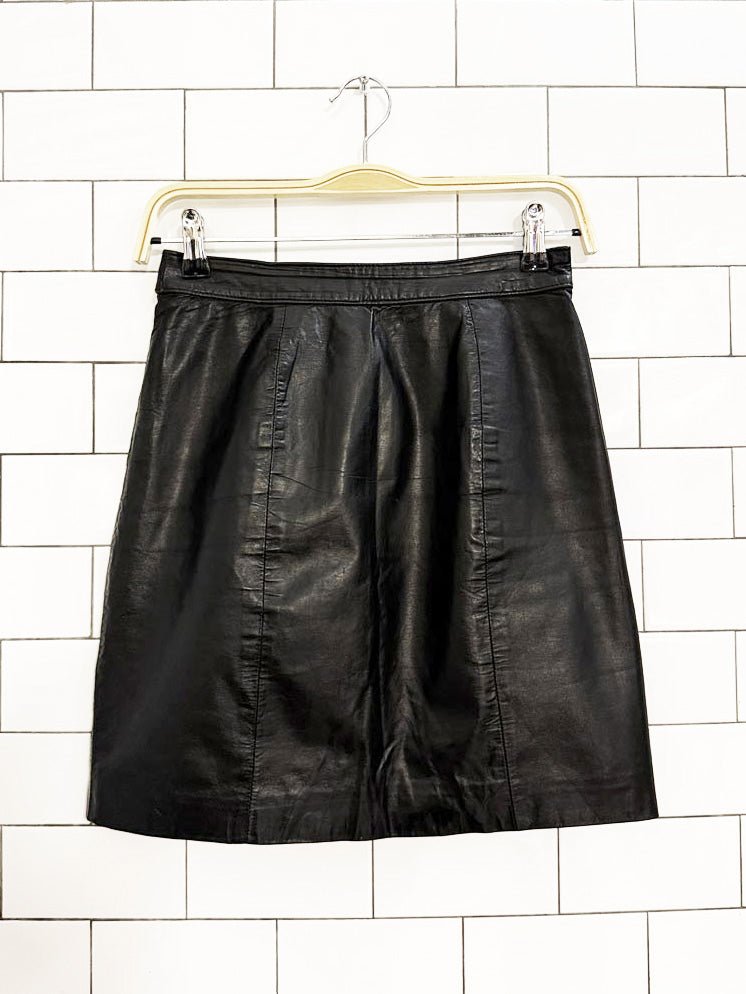 vintage brynes & baker leather mini skirt - good market thrift store