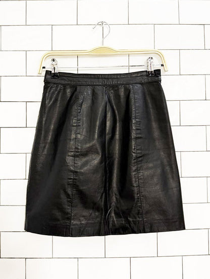 vintage brynes & baker leather mini skirt - good market thrift store