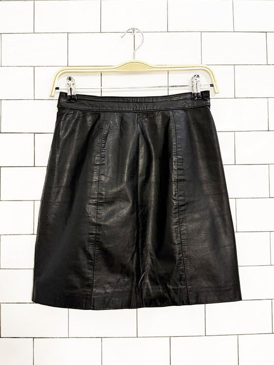 vintage brynes & baker leather mini skirt - good market thrift store
