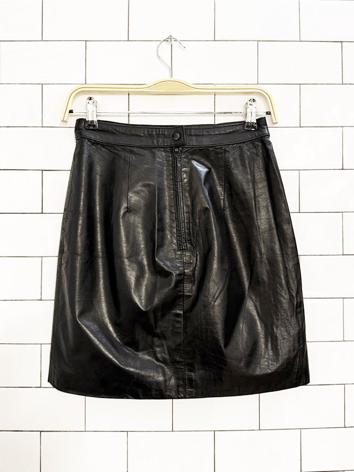 vintage brynes & baker leather mini skirt - good market thrift store