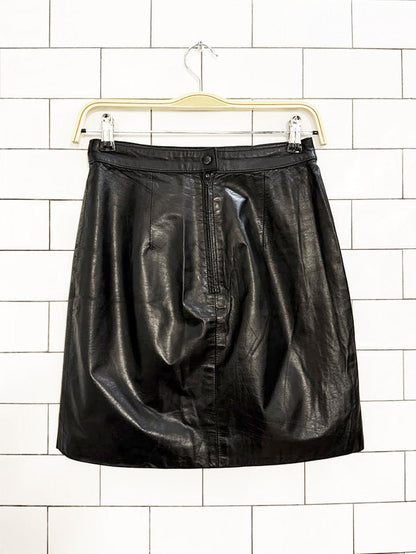 vintage brynes & baker leather mini skirt - good market thrift store