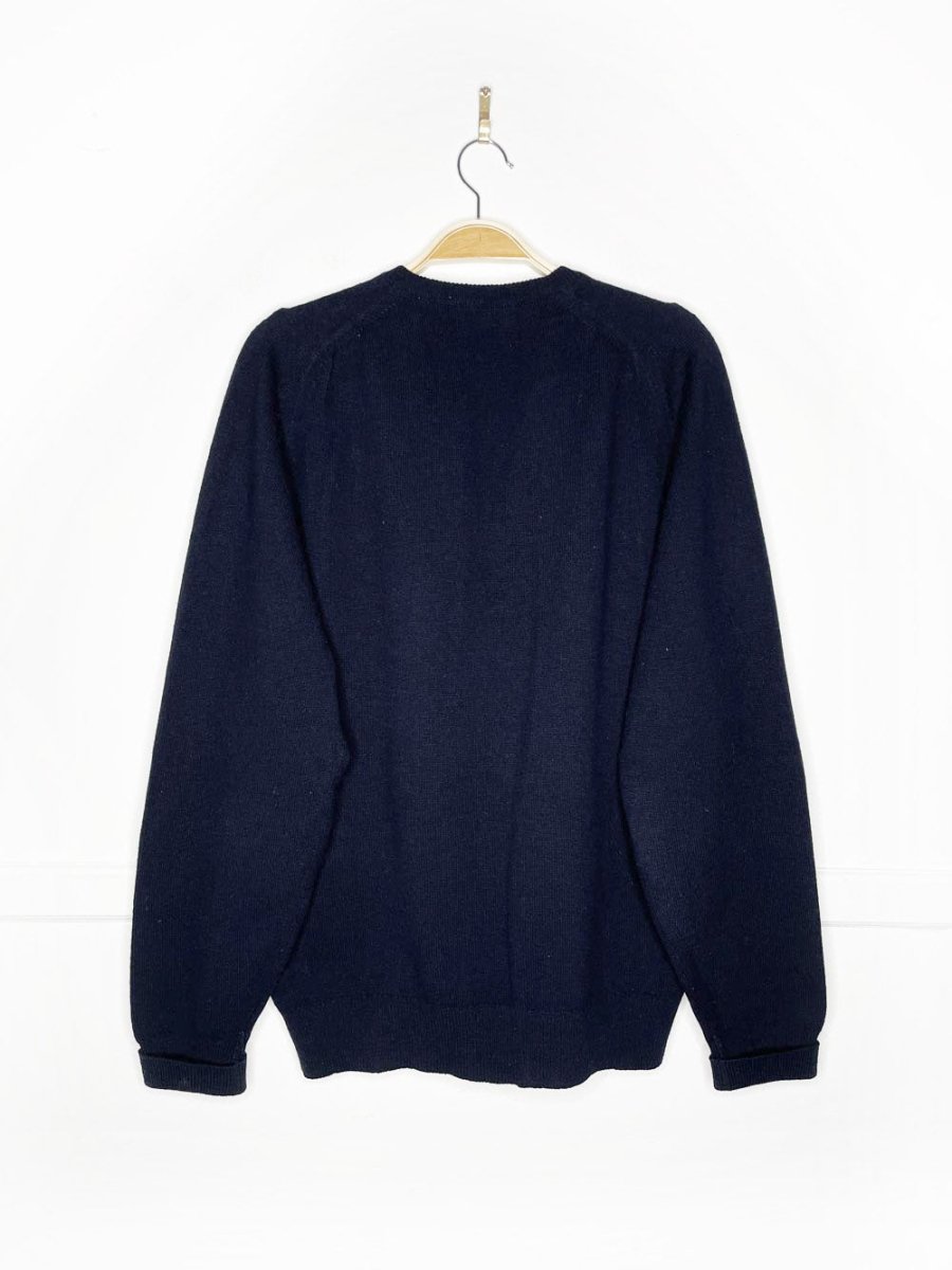 vintage burberrys 100% lambswool v - neck sweater - good market thrift store