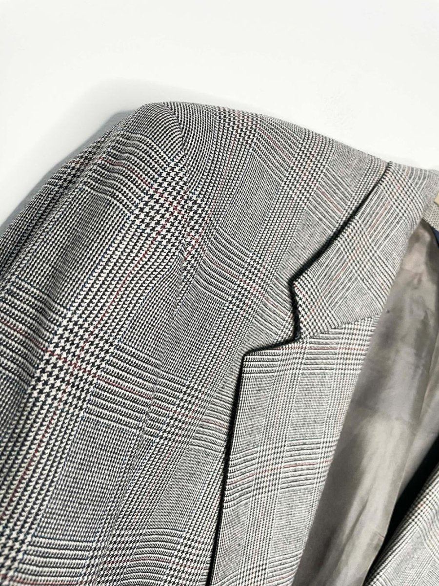vintage burberrys 100% wool houndstooth plaid blazer | union made in USA - good market thrift store