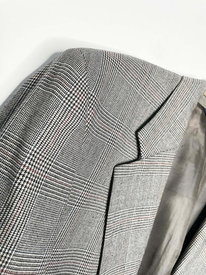 vintage burberrys 100% wool houndstooth plaid blazer | union made in USA - good market thrift store