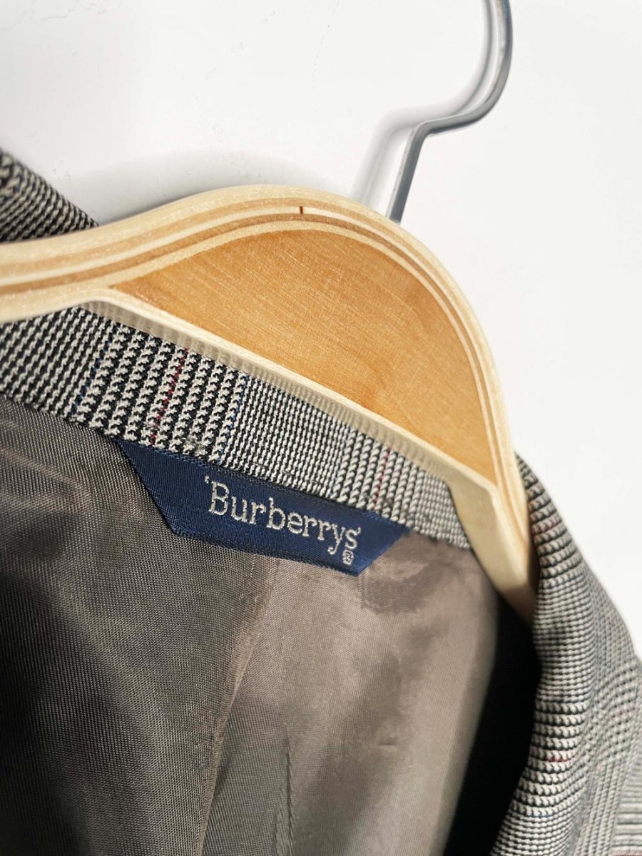 vintage burberrys 100% wool houndstooth plaid blazer | union made in USA - good market thrift store