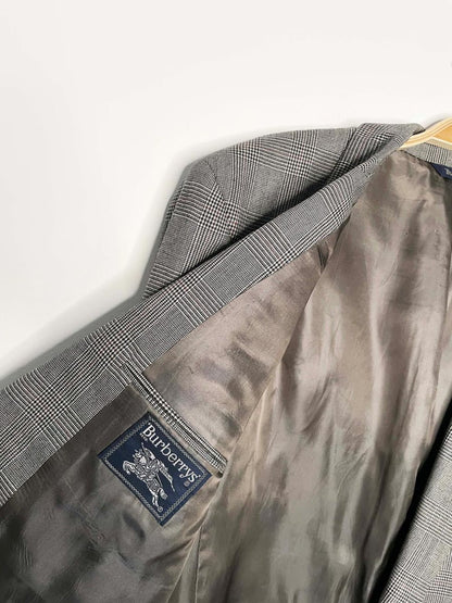 vintage burberrys 100% wool houndstooth plaid blazer | union made in USA - good market thrift store
