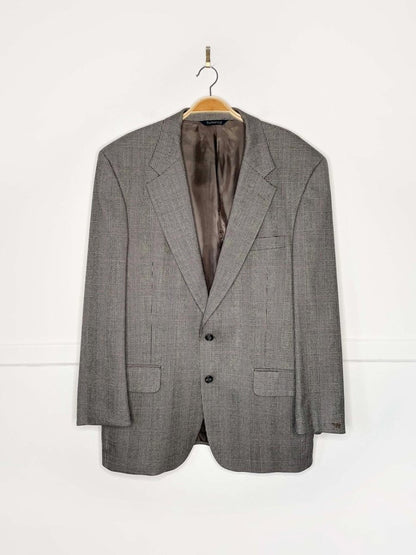 vintage burberrys 100% wool houndstooth plaid blazer | union made in USA - good market thrift store