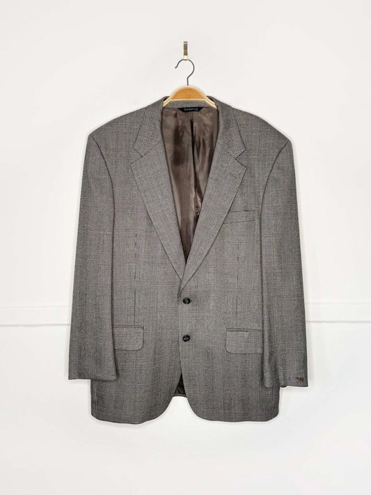 vintage burberrys 100% wool houndstooth plaid blazer | union made in USA - good market thrift store