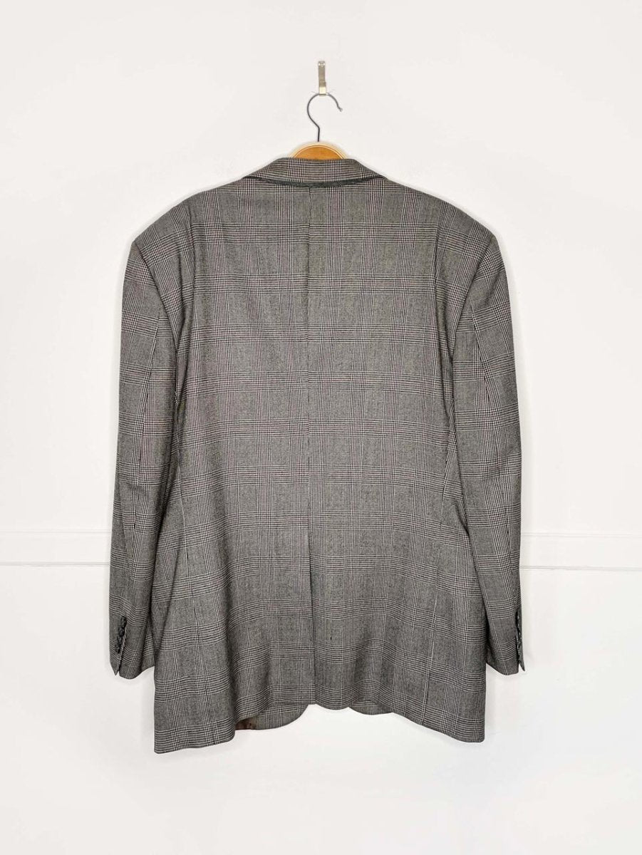 vintage burberrys 100% wool houndstooth plaid blazer | union made in USA - good market thrift store