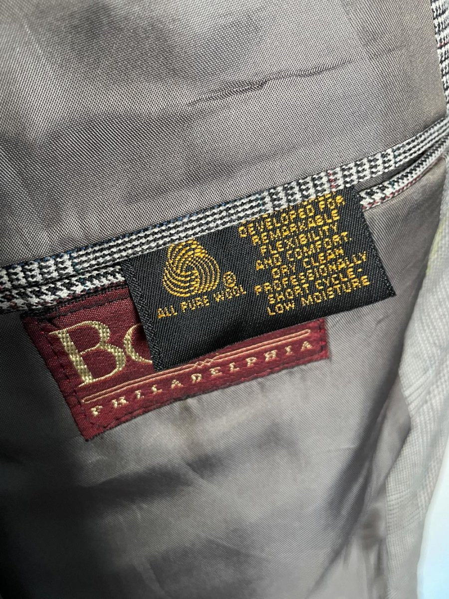 vintage burberrys 100% wool houndstooth plaid blazer | union made in USA - good market thrift store