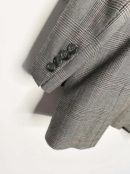 vintage burberrys 100% wool houndstooth plaid blazer | union made in USA - good market thrift store