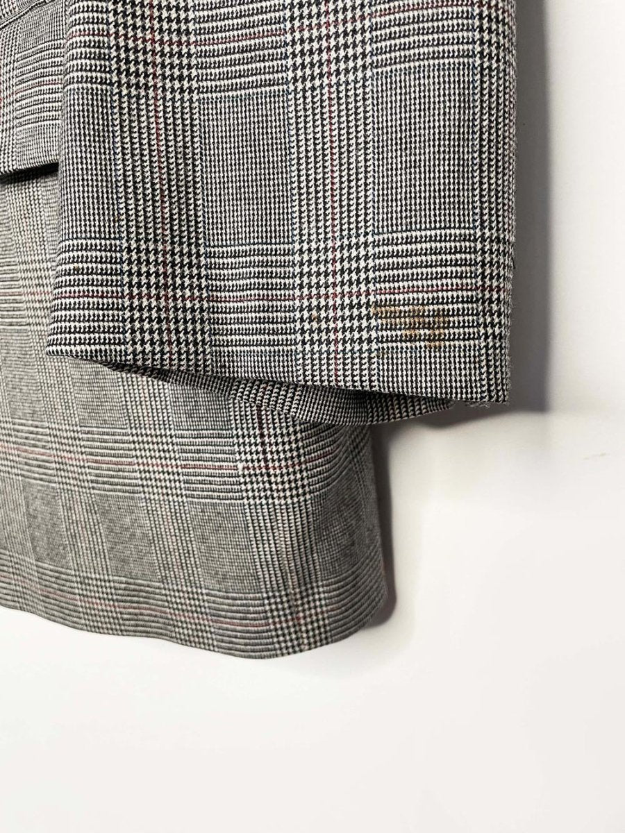 vintage burberrys 100% wool houndstooth plaid blazer | union made in USA - good market thrift store