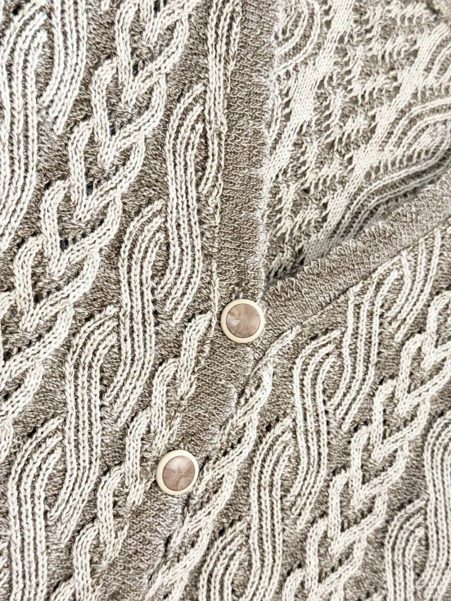 vintage cable knit scallop edge cardigan - good market thrift store