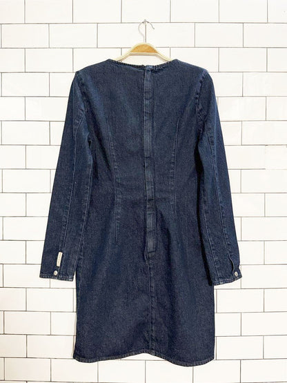 vintage calvin klein denim long sleeve mini dress - good market thrift store