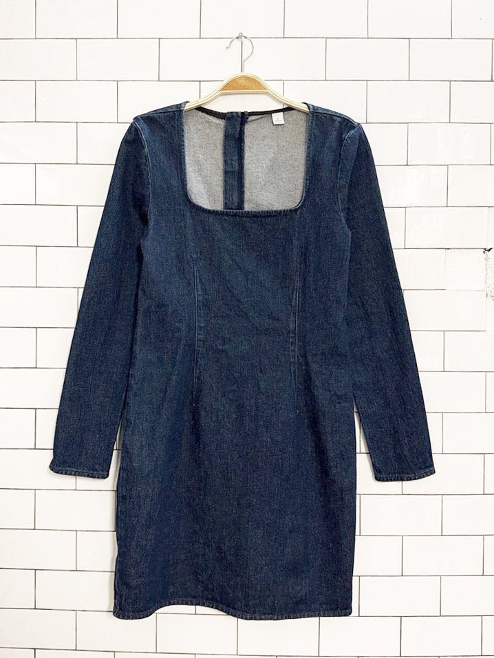vintage calvin klein denim long sleeve mini dress - good market thrift store
