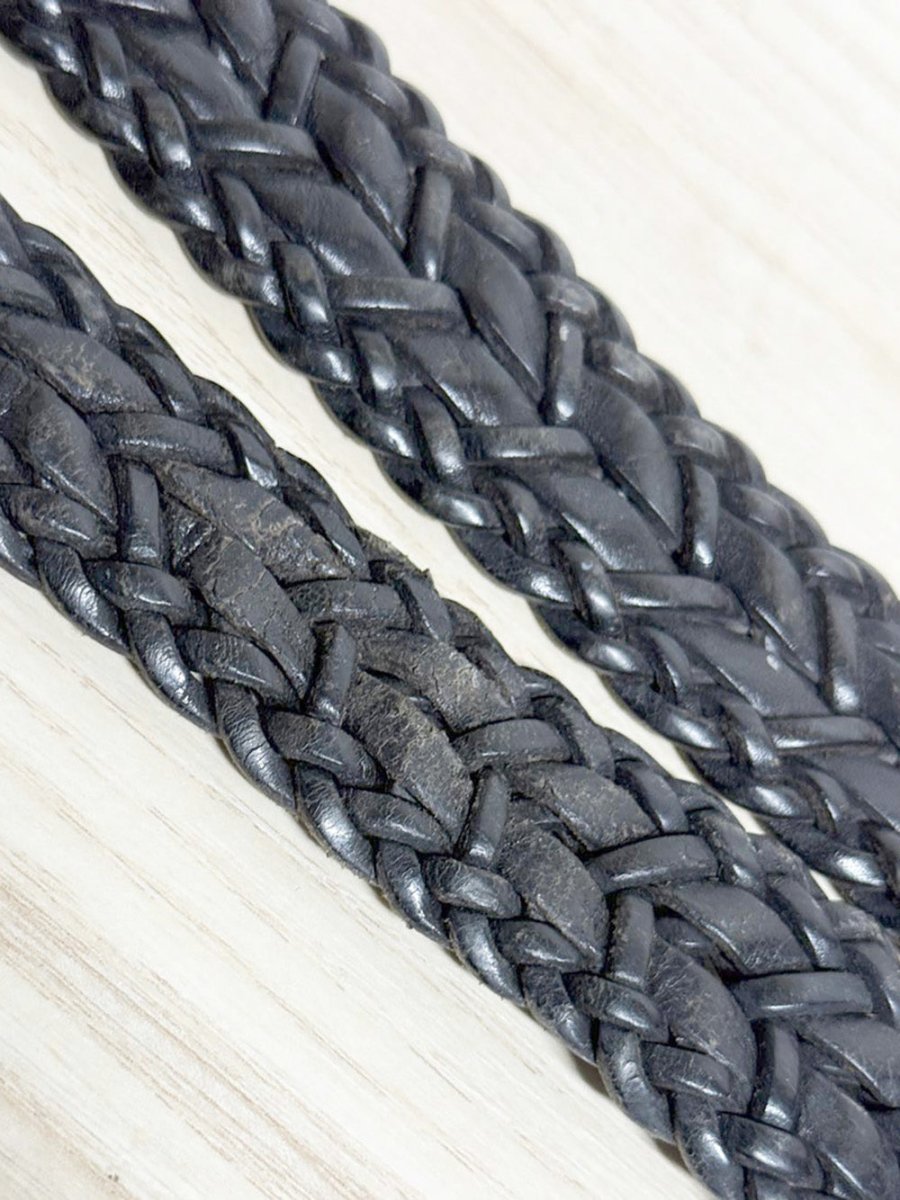 vintage calvin klein leather braided belt - good market thrift store