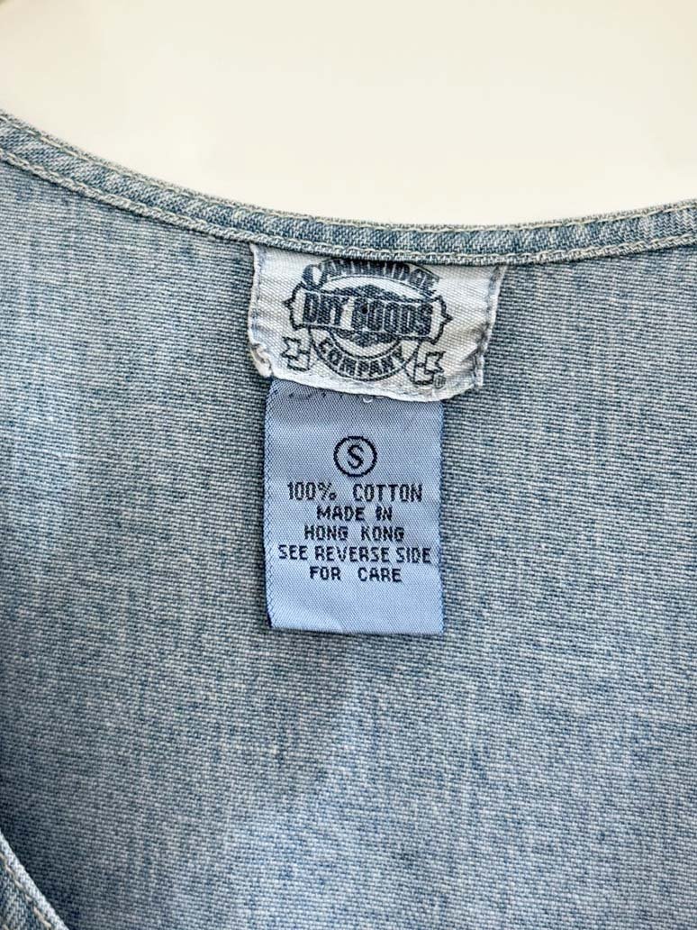 vintage cambridge dry goods co. full button denim maxi dress - good market thrift store