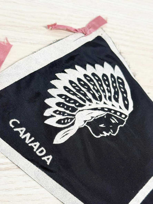 vintage canada field BC fabric pennant - good market thrift store