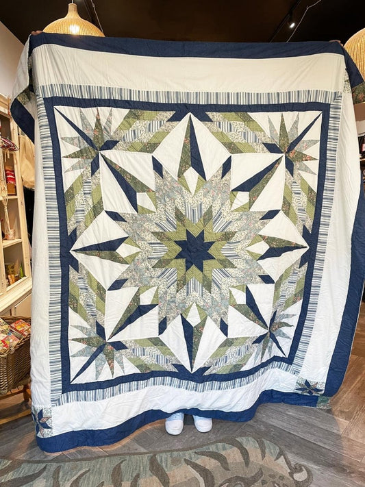 vintage canadiana mariners compass quilt + sham set - good market thrift store